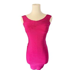 Katie J NYC Juniors Vibrant Pink Bandage Dress